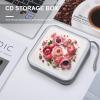 LOKLNEYK Flowers in A Circle DVD Case Large Storage Disc Wallet Bag Portable Zipper CD Case Holder CD Organizer Wallet 48 Capacity Hard Plastic DVD Cases for Car Home Travel view 4
