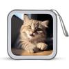 LOKLNEYK Cute Cat Paw DVD Case Large Storage Disc Wallet Bag Portable Zipper CD Case Holder CD Organizer Wallet 48 Capacity Hard Plastic DVD Cases for Car Home Travel view 1