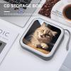 LOKLNEYK Cute Cat Paw DVD Case Large Storage Disc Wallet Bag Portable Zipper CD Case Holder CD Organizer Wallet 48 Capacity Hard Plastic DVD Cases for Car Home Travel view 4