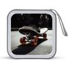 LOKLNEYK Skateboard Wheel DVD Case Large Storage Disc Wallet Bag Portable Zipper CD Case Holder CD Organizer Wallet 48 Capacity Hard Plastic DVD Cases for Car Home Travel view 1