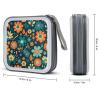 LOKLNEYK With Floral Pattern DVD Case Large Storage Disc Wallet Bag Portable Zipper CD Case Holder CD Organizer Wallet 48 Capacity Hard Plastic DVD Cases for Car Home Travel view 2