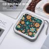 LOKLNEYK With Floral Pattern DVD Case Large Storage Disc Wallet Bag Portable Zipper CD Case Holder CD Organizer Wallet 48 Capacity Hard Plastic DVD Cases for Car Home Travel view 4