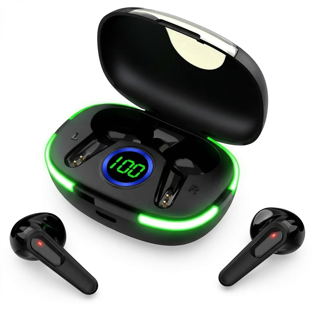 Wireless Earbuds with Deep Bass, Stereo Sound, and Noise-Canceling Design