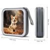 LOKLNEYK Corgi Dog DVD Case Large Storage Disc Wallet Bag Portable Zipper CD Case Holder CD Organizer Wallet 48 Capacity Hard Plastic DVD Cases for Car Home Travel view 2