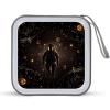 LOKLNEYK Black Gold Space DVD Case Large Storage Disc Wallet Bag Portable Zipper CD Case Holder CD Organizer Wallet 48 Capacity Hard Plastic DVD Cases for Car Home Travel view 1