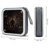 LOKLNEYK Black Gold Space DVD Case Large Storage Disc Wallet Bag Portable Zipper CD Case Holder CD Organizer Wallet 48 Capacity Hard Plastic DVD Cases for Car Home Travel view 2