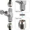 2 Pack 2 in 1 Out F Type Rg6 Male to Dual F Female 3 Way Cable Connector Adapter Coaxial Cable Splitter Tv Splitters Antenna Coax for Satellite Satellitetuner Zinc Alloy Aerial Coax Splitter view 3