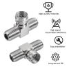 2 Pack 2 in 1 Out F Type Rg6 Male to Dual F Female 3 Way Cable Connector Adapter Coaxial Cable Splitter Tv Splitters Antenna Coax for Satellite Satellitetuner Zinc Alloy Aerial Coax Splitter view 4