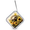 LOKLNEYK Sloth Sunflower DVD Case Large Storage Disc Wallet Bag Portable Zipper CD Case Holder CD Organizer Wallet 48 Capacity Hard Plastic DVD Cases for Car Home Travel view 3