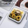 LOKLNEYK Sloth Sunflower DVD Case Large Storage Disc Wallet Bag Portable Zipper CD Case Holder CD Organizer Wallet 48 Capacity Hard Plastic DVD Cases for Car Home Travel view 4