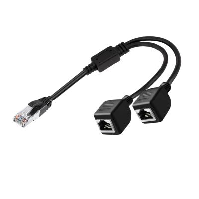 1 Male to 2 Female 2-Way RJ45 Ports Ethernet Network Splitter Adapter 1 to 2 Female Connectors Extended LAN Dual Ports