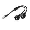 1 Male to 2 Female 2-Way RJ45 Ports Ethernet Network Splitter Adapter 1 to 2 Female Connectors Extended LAN Dual Ports view 1