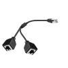 1 Male to 2 Female 2-Way RJ45 Ports Ethernet Network Splitter Adapter 1 to 2 Female Connectors Extended LAN Dual Ports view 3