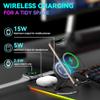 HomeBeyond RGB Gaming Mouse Pad, Wireless Charging Mouse Mat Fast Charging for Phones Earbuds & Apple Watch, 15 Dynamic Lighting Modes, 31.5''x11.8'' Large Keyboard Pad with Magnetic Phone Holder view 2