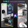 HomeBeyond RGB Gaming Mouse Pad, Wireless Charging Mouse Mat Fast Charging for Phones Earbuds & Apple Watch, 15 Dynamic Lighting Modes, 31.5''x11.8'' Large Keyboard Pad with Magnetic Phone Holder view 4