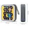 LOKLNEYK Vinyl Records And Tapes DVD Case Large Storage Disc Wallet Bag Portable Zipper CD Case Holder CD Organizer Wallet 48 Capacity Hard Plastic DVD Cases for Car Home Travel view 2