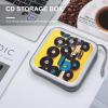 LOKLNEYK Vinyl Records And Tapes DVD Case Large Storage Disc Wallet Bag Portable Zipper CD Case Holder CD Organizer Wallet 48 Capacity Hard Plastic DVD Cases for Car Home Travel view 4