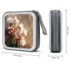 LOKLNEYK A Peach Blossom DVD Case Large Storage Disc Wallet Bag Portable Zipper CD Case Holder CD Organizer Wallet 48 Capacity Hard Plastic DVD Cases for Car Home Travel view 2