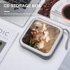LOKLNEYK A Peach Blossom DVD Case Large Storage Disc Wallet Bag Portable Zipper CD Case Holder CD Organizer Wallet 48 Capacity Hard Plastic DVD Cases for Car Home Travel view 4
