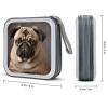 LOKLNEYK Animal Pug Dog DVD Case Large Storage Disc Wallet Bag Portable Zipper CD Case Holder CD Organizer Wallet 48 Capacity Hard Plastic DVD Cases for Car Home Travel view 2