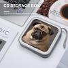 LOKLNEYK Animal Pug Dog DVD Case Large Storage Disc Wallet Bag Portable Zipper CD Case Holder CD Organizer Wallet 48 Capacity Hard Plastic DVD Cases for Car Home Travel view 4