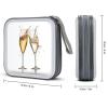 LOKLNEYK Champagne Glasses DVD Case Large Storage Disc Wallet Bag Portable Zipper CD Case Holder CD Organizer Wallet 48 Capacity Hard Plastic DVD Cases for Car Home Travel view 2