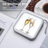 LOKLNEYK Champagne Glasses DVD Case Large Storage Disc Wallet Bag Portable Zipper CD Case Holder CD Organizer Wallet 48 Capacity Hard Plastic DVD Cases for Car Home Travel view 4