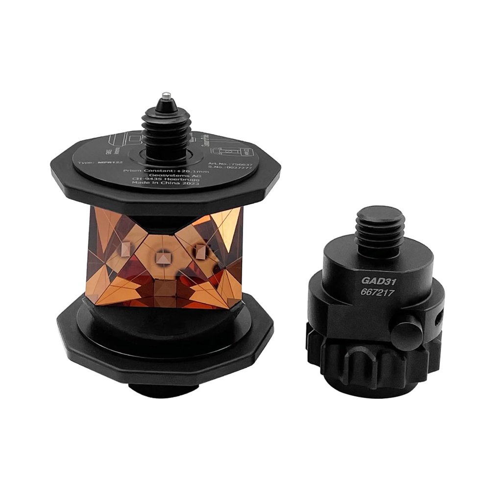 360 Degree Surveying Reflective Prism Robotic Reflector MPR122 Replacement Compatible with Swiss Style ATR Total Station Fits GAD31 Adapter