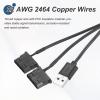 MECCANIXITY 2PCS USB to 4 Pin Fan Adapter 5V PWM to USB Adapter Cable with ON/Off Switch and 2-Way Splitter 11.8" for Computer PWM PC Fan Controller view 3