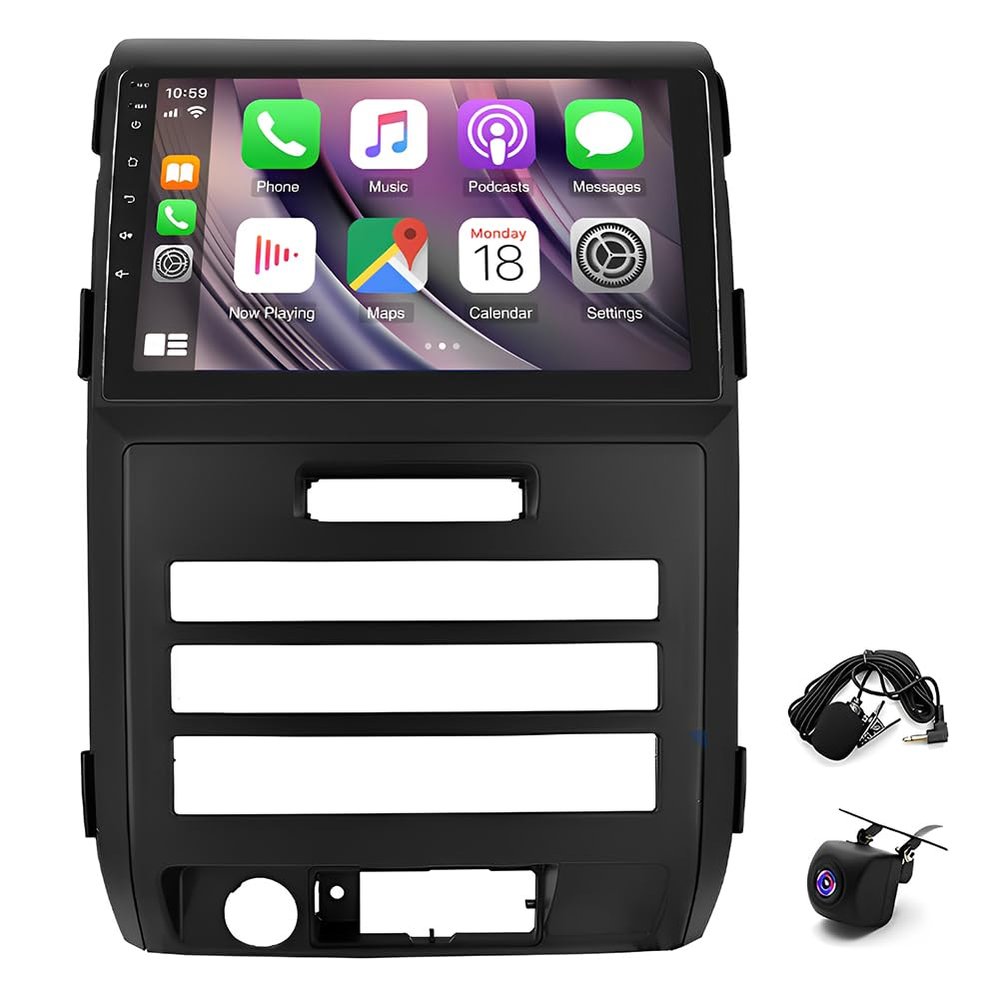 9 Inch Car Radio Stereo Upgrade for Ford F150 2009-2014 with Wireless CarPlay/Android Auto Support GPS Bluetooth WiFi FM/RDS AHD Backup Camera 2+64G
