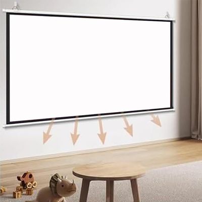 BTBZGFGNYU Home Movie Screen Manual Pull Down Projector Screen 50in 60in 72in HD Projection Screen Portable Projector Movies Screens for Home Theater(4:3,30inch)