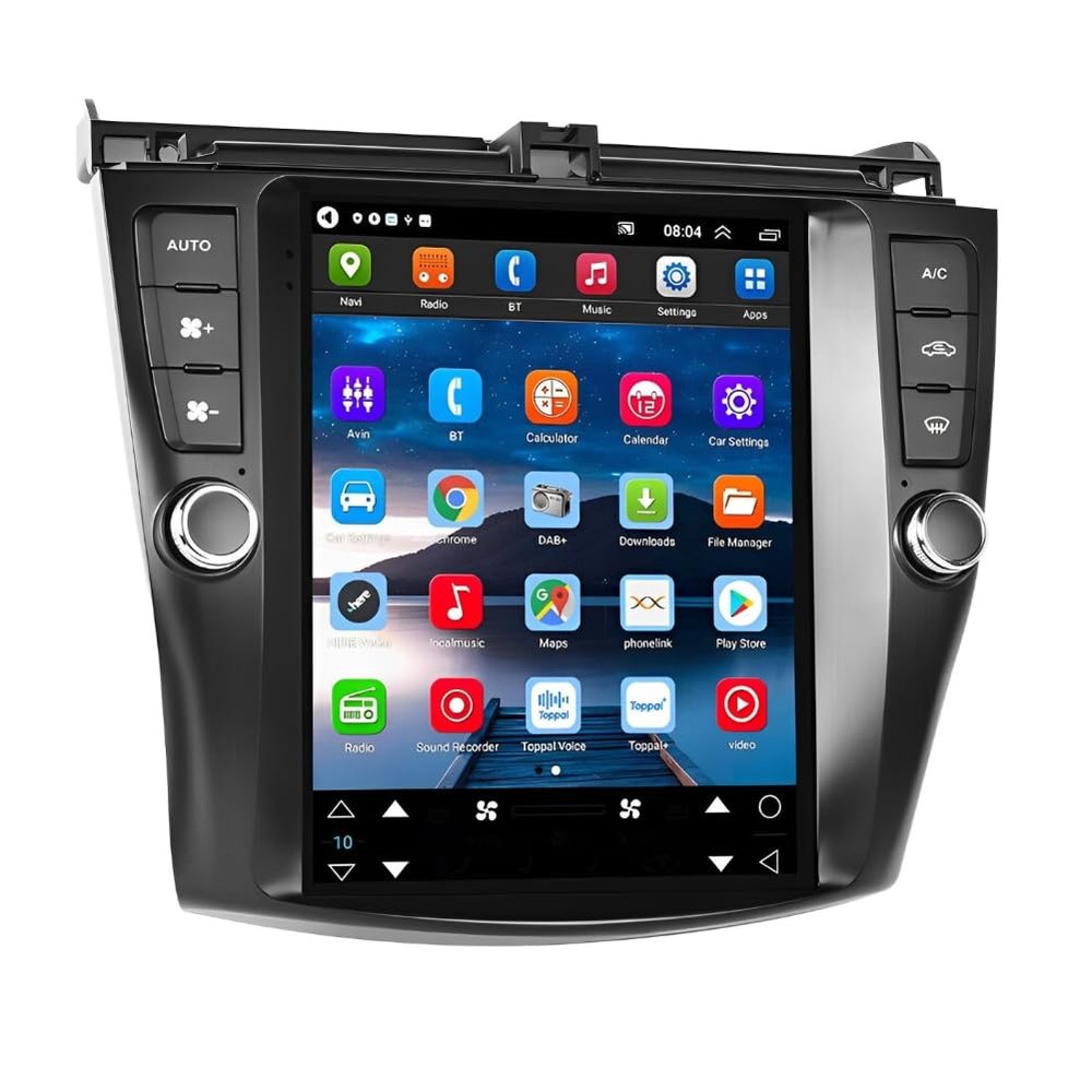 2+64G Android 13 Car Radio Stereo for Honda Accord 2003-2007, 9.7 Inch Touch Screen Radio with Wireless CarPlay Android Auto Bluetooth GPS FM/Voice Assistant/USB/SWC/MIC Back Camera