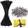 100pcs Self-locking Cable Tie, Multi-Purpose Cable Zip Ties with Screw Hole and Screws, Nylon Fasteners Cables Clips Management Heavy Duty Cables Zip Ties for Indoor Outdoor Use (Black) view 1