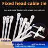 100pcs Self-locking Cable Tie, Multi-Purpose Cable Zip Ties with Screw Hole and Screws, Nylon Fasteners Cables Clips Management Heavy Duty Cables Zip Ties for Indoor Outdoor Use (Black) view 4
