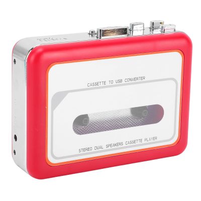 ASHATA Cassette Tape Player, Portable MP3 Converter with Built in Speaker and USB Direct Recording, for Smartphone MP3 Player Car Audio (Red)