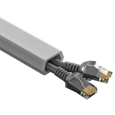 Cable Floor Cover, Floor Cord Protector, Cuttable, can be Bent at Will, Stable and Reliable, can Hold 1-2 Wires, for Home, Office(Gray)