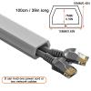 Cable Floor Cover, Floor Cord Protector, Cuttable, can be Bent at Will, Stable and Reliable, can Hold 1-2 Wires, for Home, Office(Black) view 3