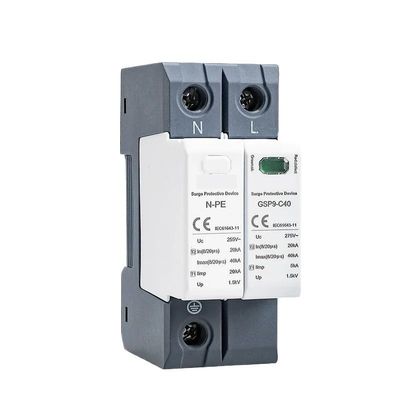 2P AC SPD 20KA-40KA AC275V AC385V 400V 440V House Surge Protector Protection Protective Low-Voltage Arrester Device(2P AC385V 40KA)
