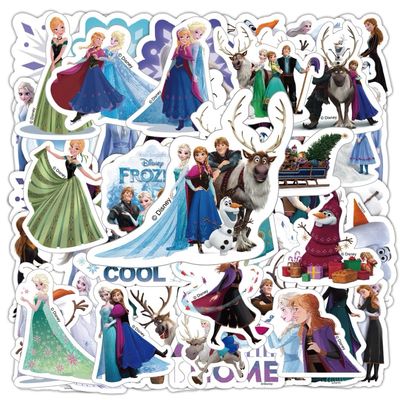 100 Pcs Frozen Stickers Cartoon PVC Sticker, Gifts for Laptop Water Bottle Skateboard Party Supplies Decorations Teens Boys and Girls