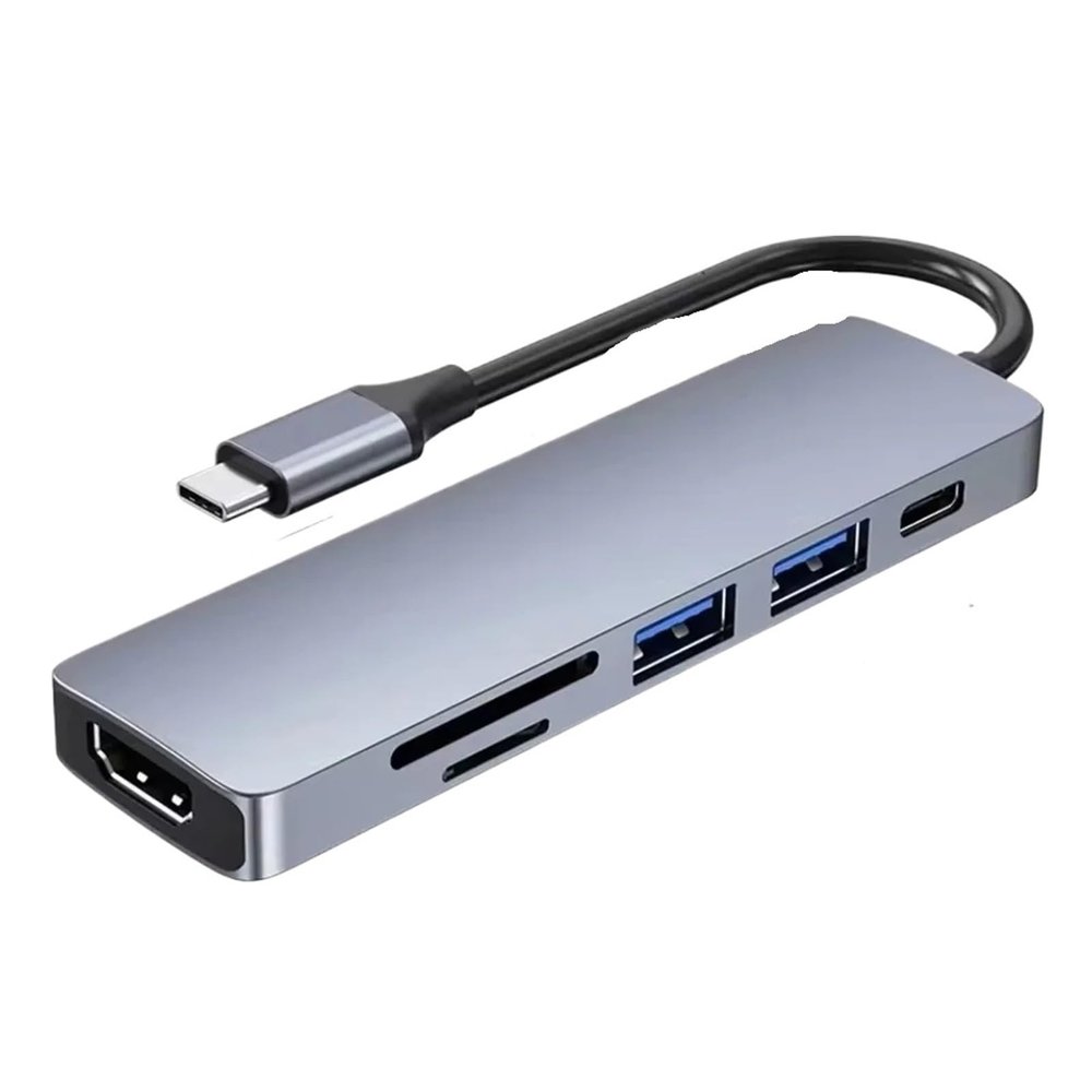 6-in-1 USB C Docking Stations TY>pe Hubs to HDMI 4K HD 3.0 SD TF PD 87W Splitter OTG Adapter for(6 in 1 Type C)