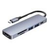 6-in-1 USB C Docking Stations TY>pe Hubs to HDMI 4K HD 3.0 SD TF PD 87W Splitter OTG Adapter for(6 in 1 Type C) view 1