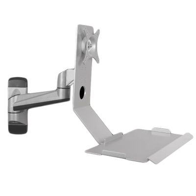 COYEUX Wall Mount Workstation, Monitor and Keyboard Wall Mount, Adjustable Angle, with Keyboard Tray 17.7/24.6 Inch, Fits 15-27 Inch Monitor, Opt for a Swivel Mount to Adjust Viewing Angles
