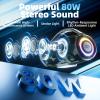 HEAVY BASS Speakers Bluetooth Wireless, 80W Max Loud Portable Speaker with Bass, 20H Playtime, IPX6 Waterproof, Dual Pairing, Gift Ideal for Adults Men Women Teen Boys Girls (Camo, Large) view 2