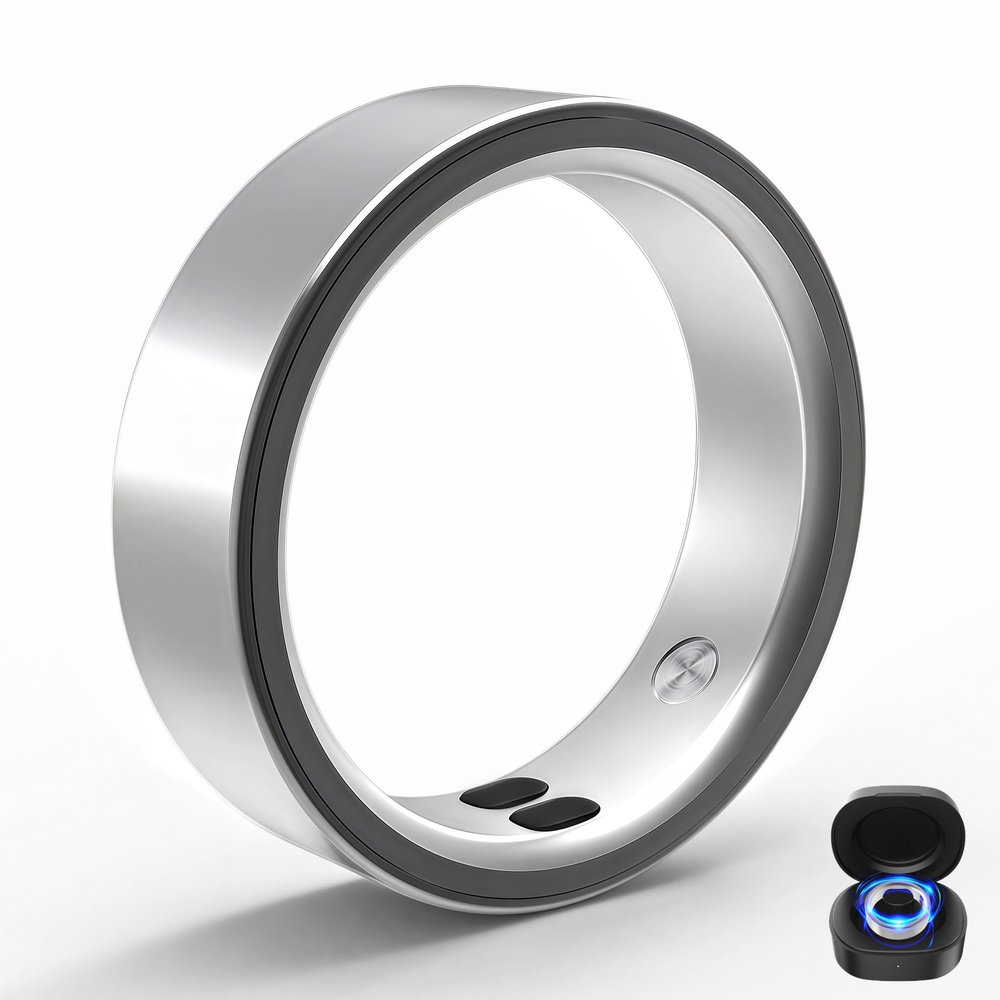 Smart Rings for Women Men,Sleep Tracking Wearable,Valentines Day Gifts,Fitness Tracker Ring with Step/Heart Rate/Blood Oxygen/Distance/Calorie,Clock Vibration,5ATM Waterproof, iOS&Android(Silver 10)