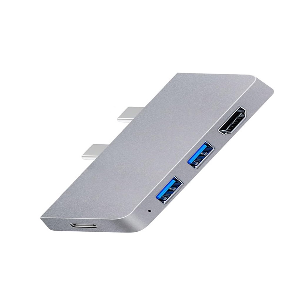 Card Reader PD TY>pe C USB HUB Portable Dock Station Splitter 4K HDMI-Compatible for Surface Pro 8(Silver)