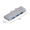 Card Reader PD TY>pe C USB HUB Portable Dock Station Splitter 4K HDMI-Compatible for Surface Pro 8(Silver) view 3