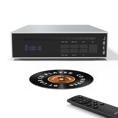 SMSL PL20 HiFi CD Player for Home, CD Ripper, Bluetooth Car CD Players, 2*CS43131 Chip, USB Drive/Bluetooth Input RCA/BT/3.5mm/4.4mm Balanced/Optical/Coaxial Digital Output, Silver