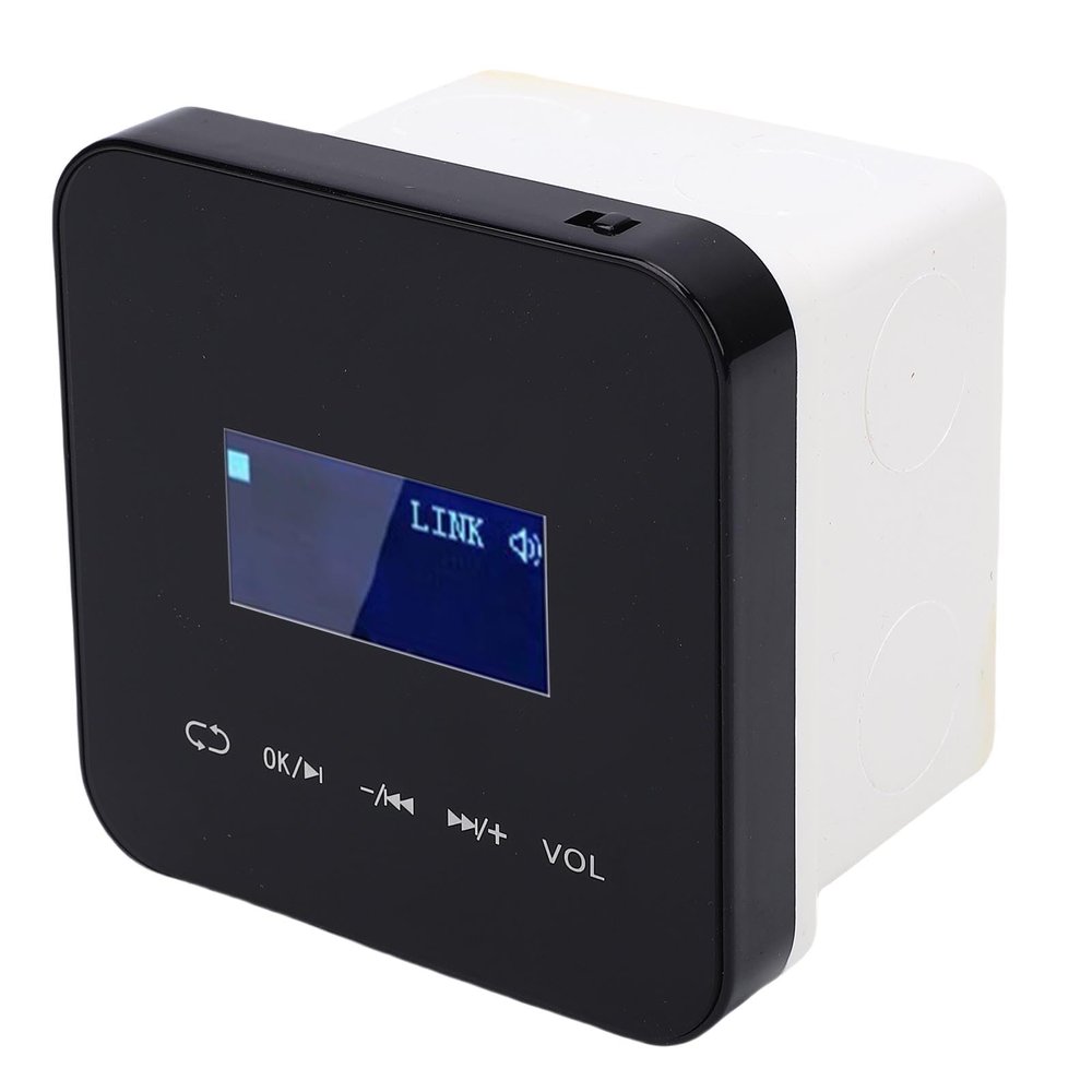 Yoidesu 2 Channel Wall Mount Music Amplifier, Bluetooth 5.0 Infared Remote Wall Music Amplifier with 1.7 Inch LCD Display, for Home Environments, Cafes (Black)