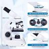 40X-1000X Binocular Microscope for Adults, Dual LED Illumination, Coarse & Fine Focus, Adjustable Eyepiece, with Storage Bag for Education and Lab Use view 3