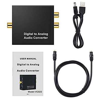Yaregelun Portable 3.5mm Jack Coaxial Optical Fiber Digital to Analog Audio AUX L/R Converter Digital Audio Decoder Amplifier